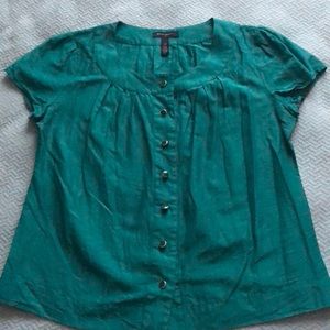 Banana Republic | Jungle Green Silk Blend Blouse